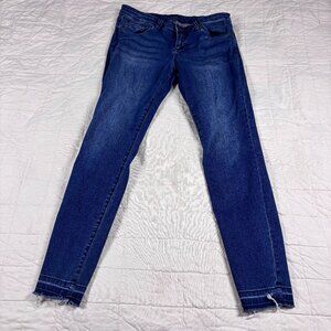 KUT From The Cloth Womens 8 Ankle Skinny Jean Denim Distressed Raw Hem Mid Wash